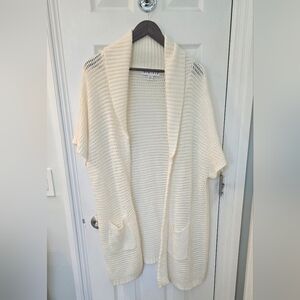 Ava & Viv Women's Cream Knit Open Cardigan w/pockets Size X/1X (1205)